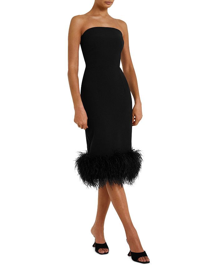 Strapless Feather Hem Dress | Bloomingdale's (US)