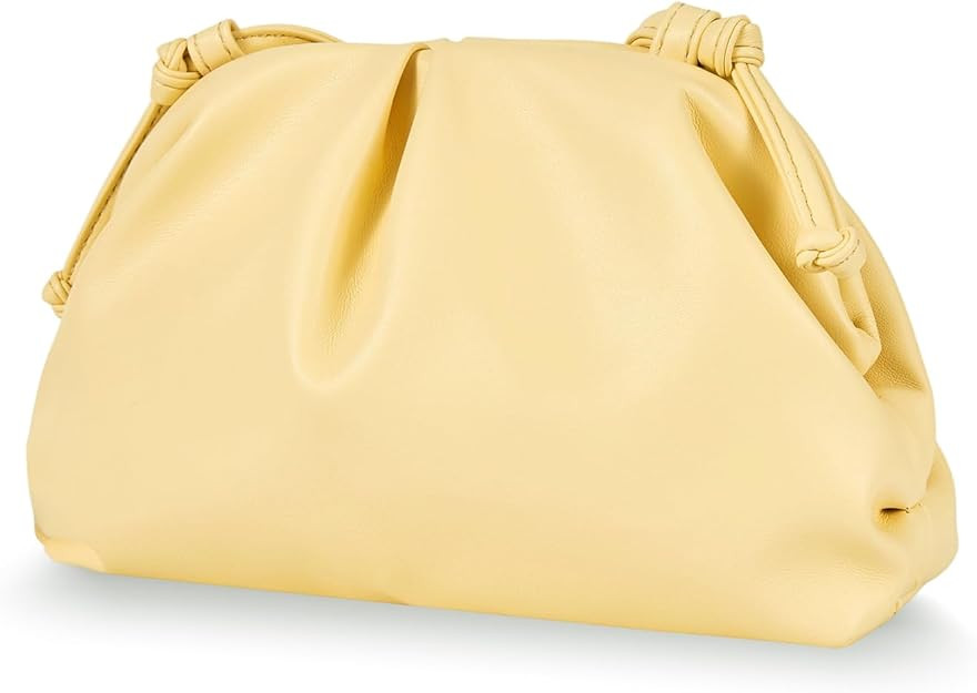 Huralona Dressy Pleated Vegan Leather Clutch Purse Super Soft Cloud Dumpling Clutch Bag for Women... | Amazon (US)
