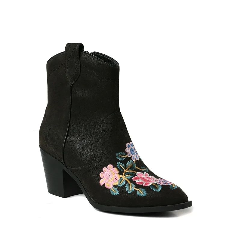 The Pioneer Woman Women’s Embroidered Western Ankle Boot | Walmart (US)