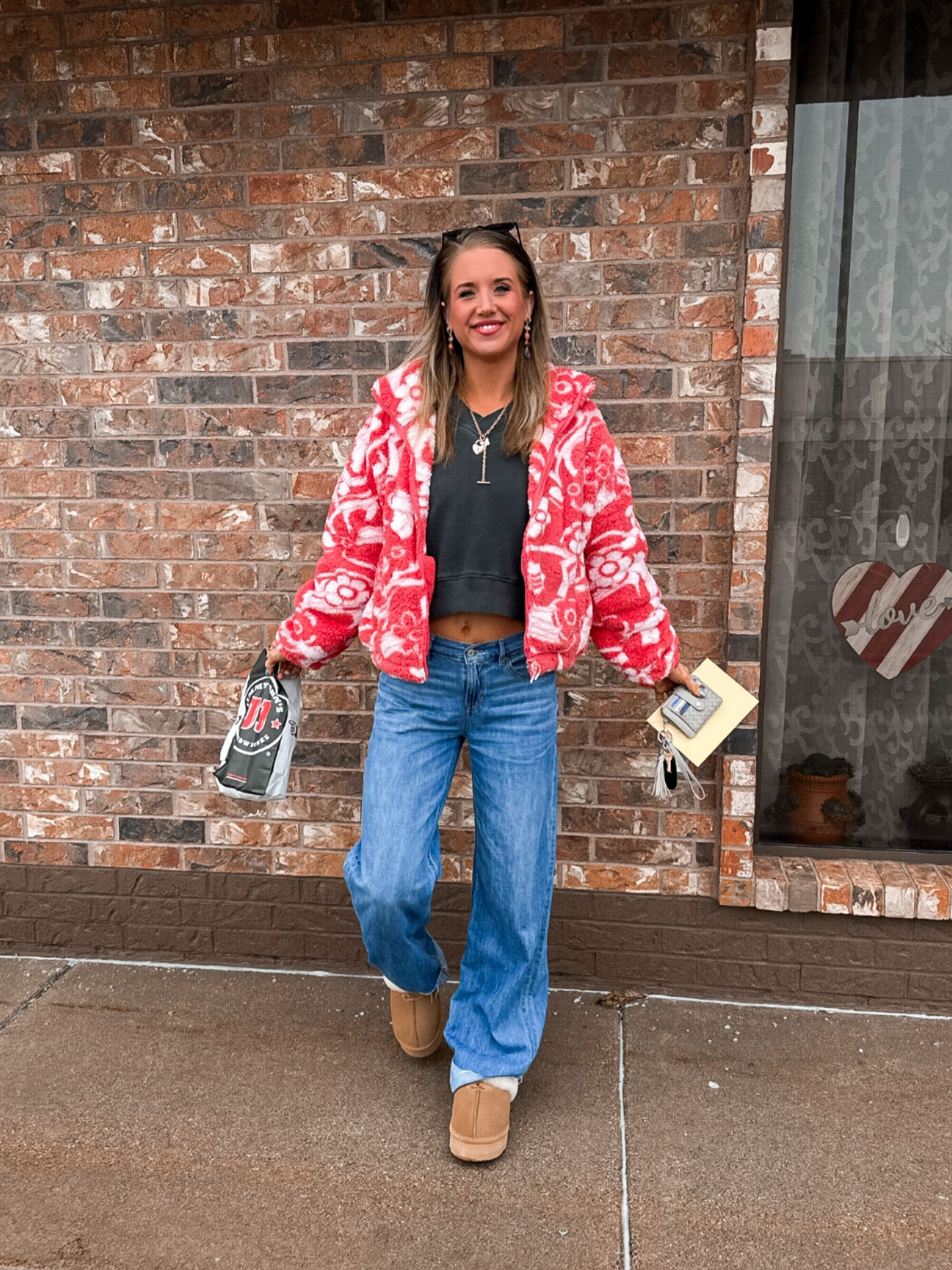 Hair appointment days 🤌🏼🫡 | wearing all American Eagle sale finds | Bearpaw platform fur slides | designer jewelry sale finds | daily look 
#outfitlook #winterstyle #baggyjeans #cozies #sale

#LTKstyletip #LTKSeasonal #LTKfindsunder50