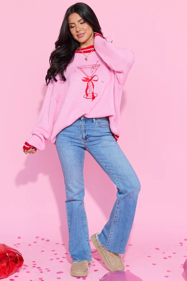 Cosmo Social Club Crewneck Sweater | Pink Lily