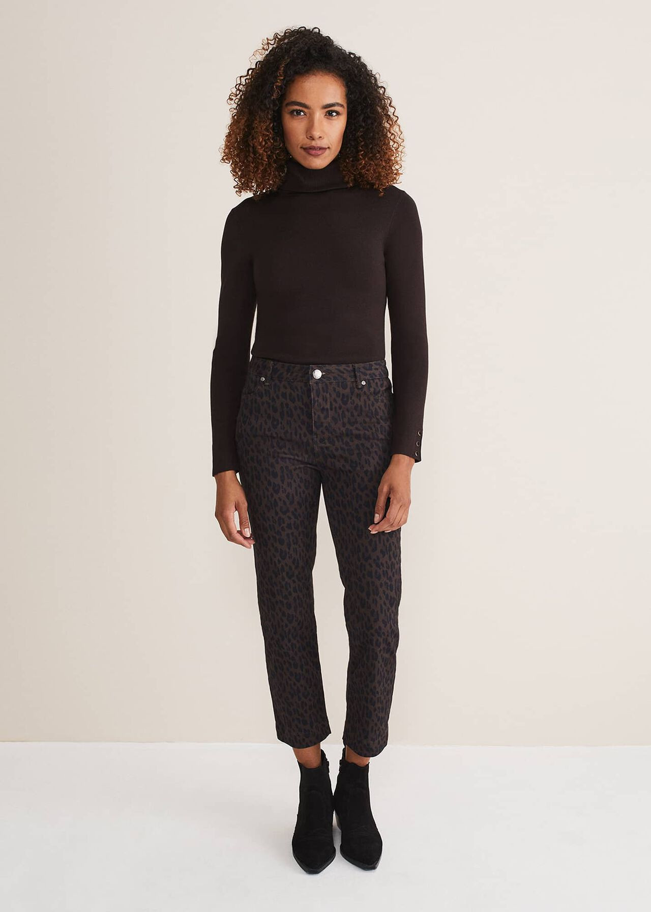 Ramona Leopard Print Straight Leg Jean | Phase Eight (UK)