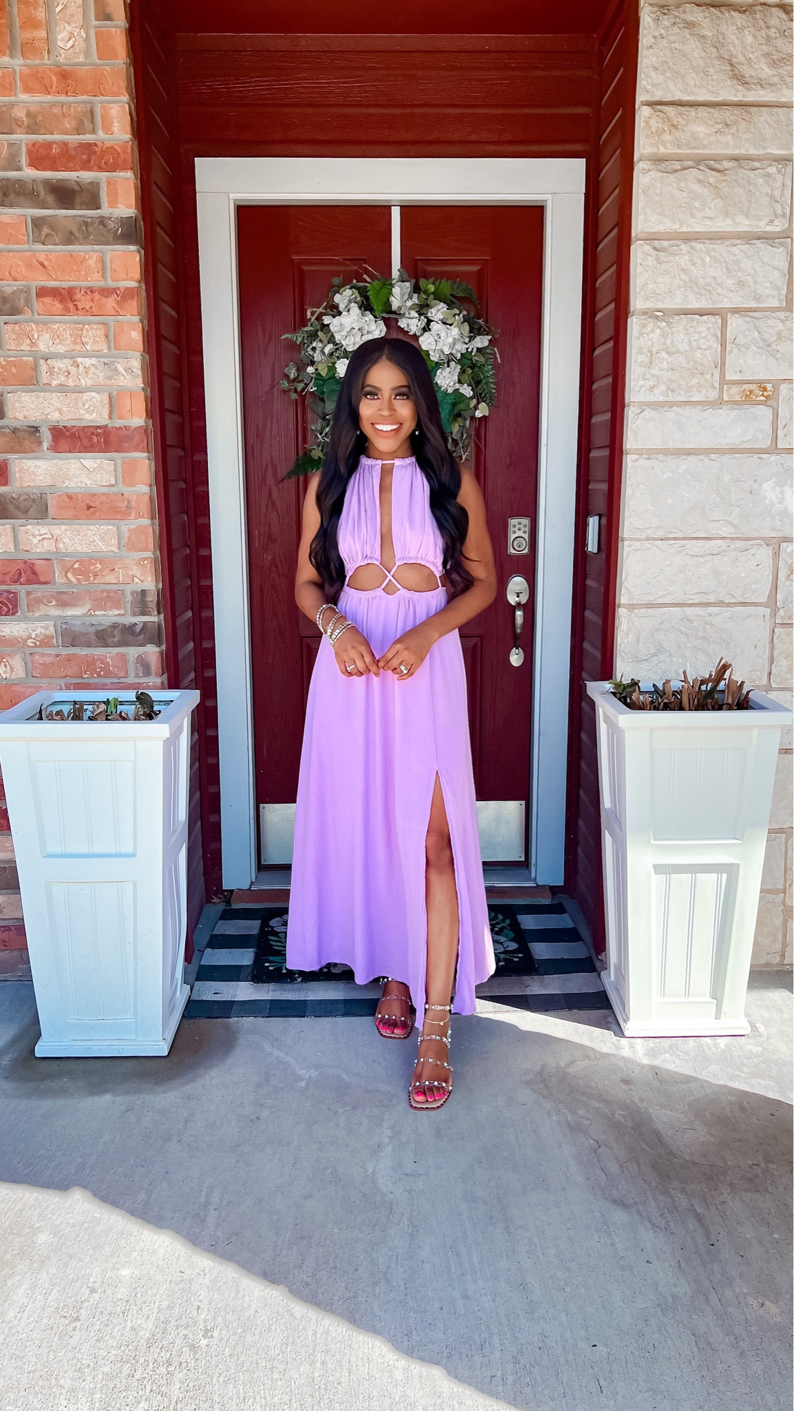 Midi dress: I am 5’4” wearing a size small it has two places in the back with self tie draw strings. The cutout detail in the front is the same in the back. •Heels: I went with my normal size. 

#LTKunder100 #LTKFind #LTKstyletip