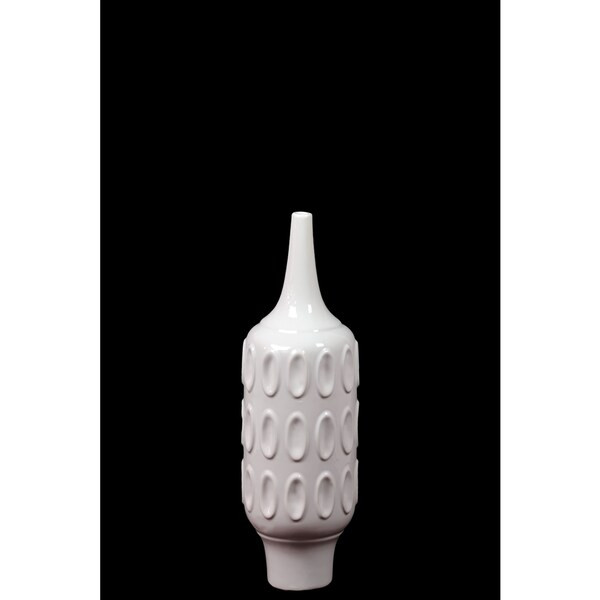 White Ceramic Small Narrow Mouth And Base Vase | Bed Bath & Beyond