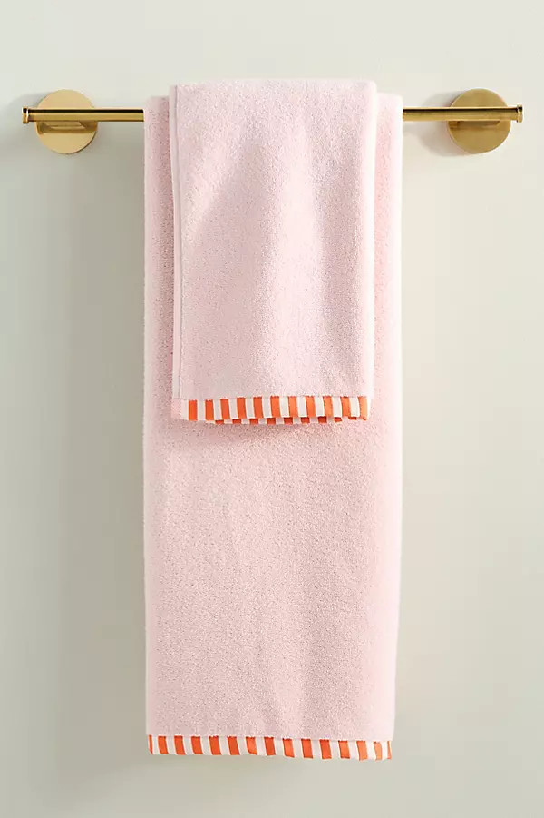 The Sloane Stripe Trim Soft Cotton Towel Collection | Anthropologie (US)