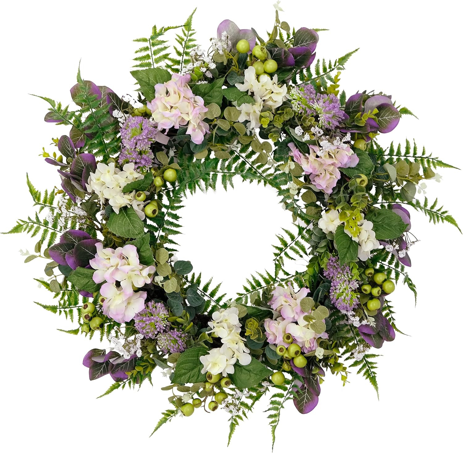 Puleo International 30'' Artificial Hydrangea Floral Spring Door Wreath, Multicolor (2601-W30) | Amazon (US)