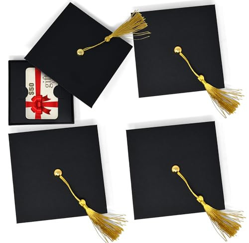 Graduation Gift Card Box Holder Cap Shaped with Tassel Pack of 6 Grad Gifts Cards Graduate Present Boxes Holders for Graduations Party Supplies | Amazon (US)