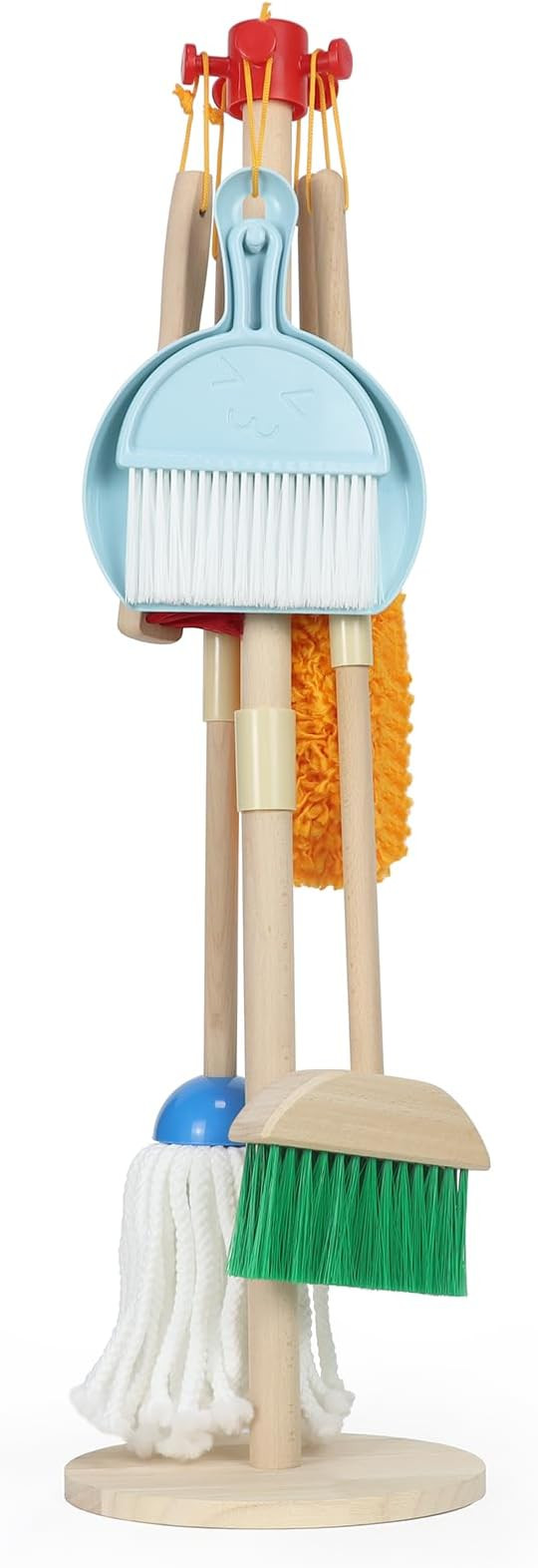 Kids Cleaning Set Wooden – Pretend Play Housekeeping Kit with Broom, Mop, Duster, Dustpan, Brus... | Amazon (US)