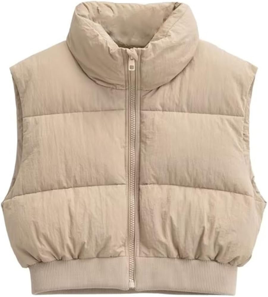KEOMUD Women's Winter Crop Vest Lightweight Sleeveless Warm Outerwear Puffer Vest Padded Gilet | Amazon (US)