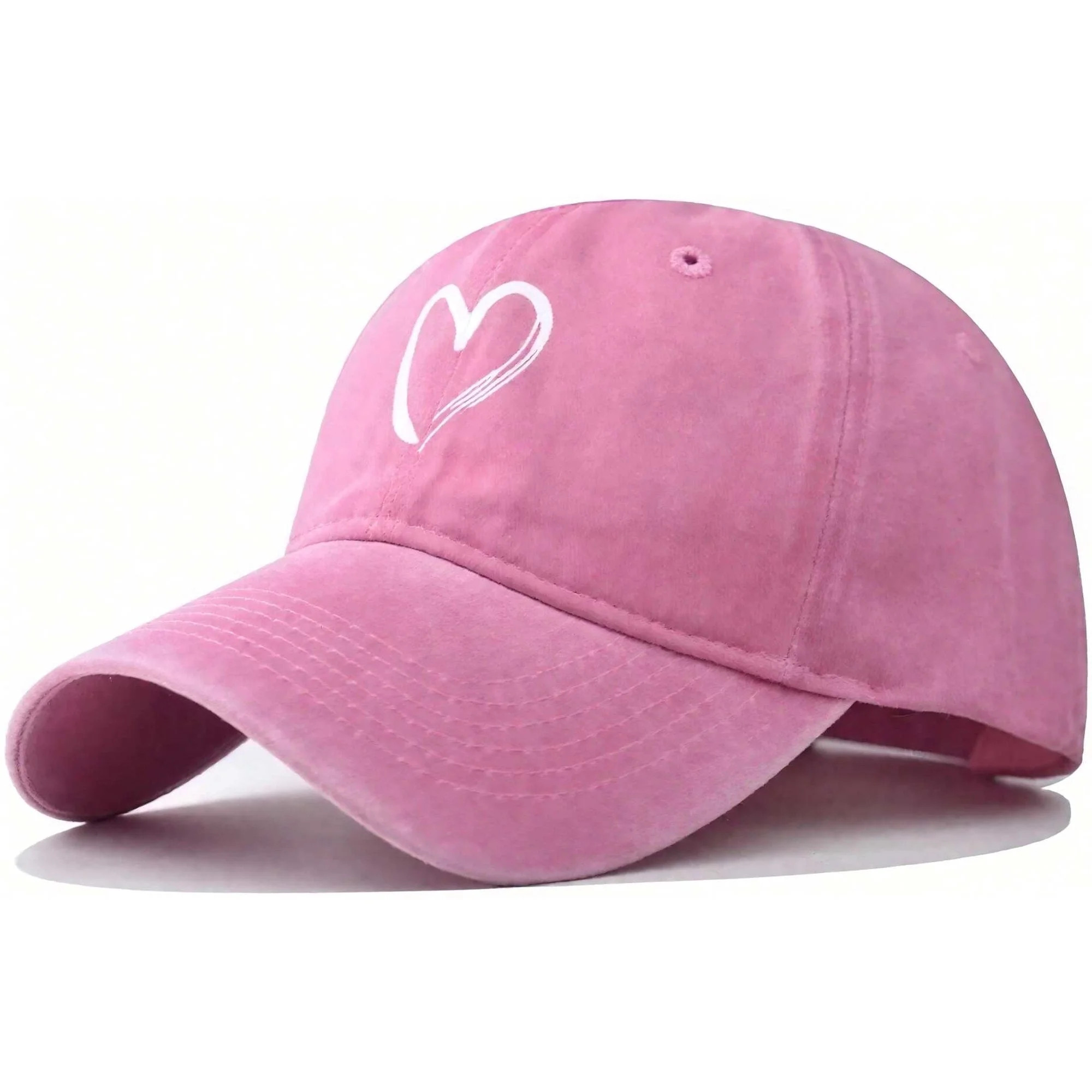 DOVACKA Women's Vintage Washed Baseball Cap Adjustable Cute Heart Graphic Cotton Dad Hat | Walmart (US)