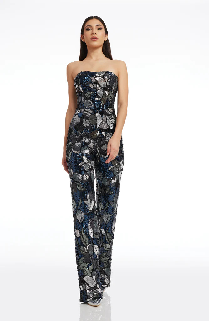 Andy Floral Sequin Jumpsuit | Dress The Population