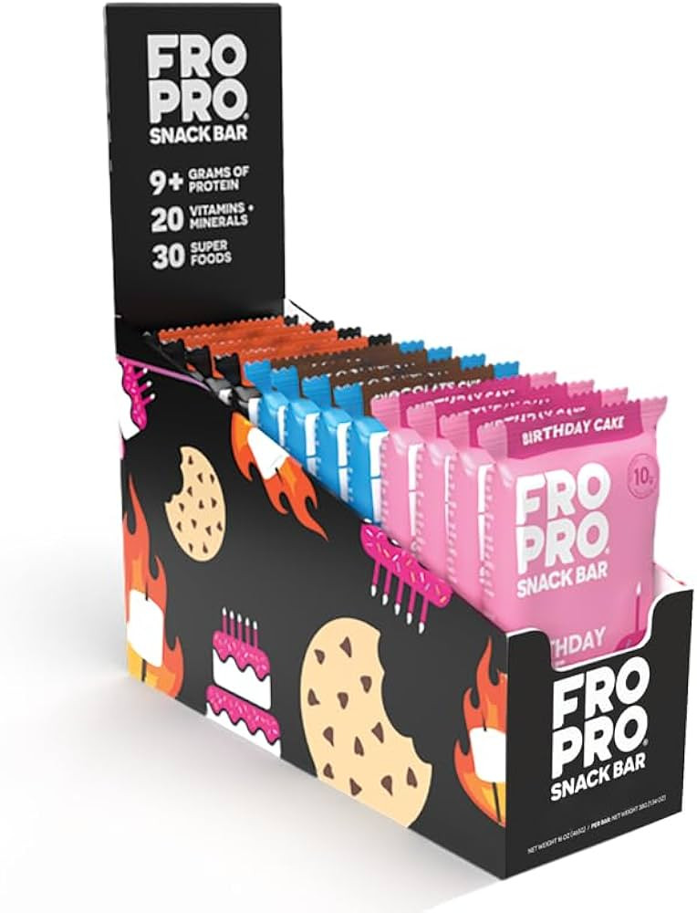 FROPRO Plant Protein Snack Bars - Plant Based Protein Bars, All-Natural, Gluten, Dairy, & Soy Fre... | Amazon (US)