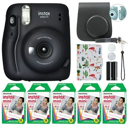 Fujifilm Instax Mini 11 Fuji Instant Camera Charcoal Gray + 50 Film Sheets Classy Ki | Walmart (US)