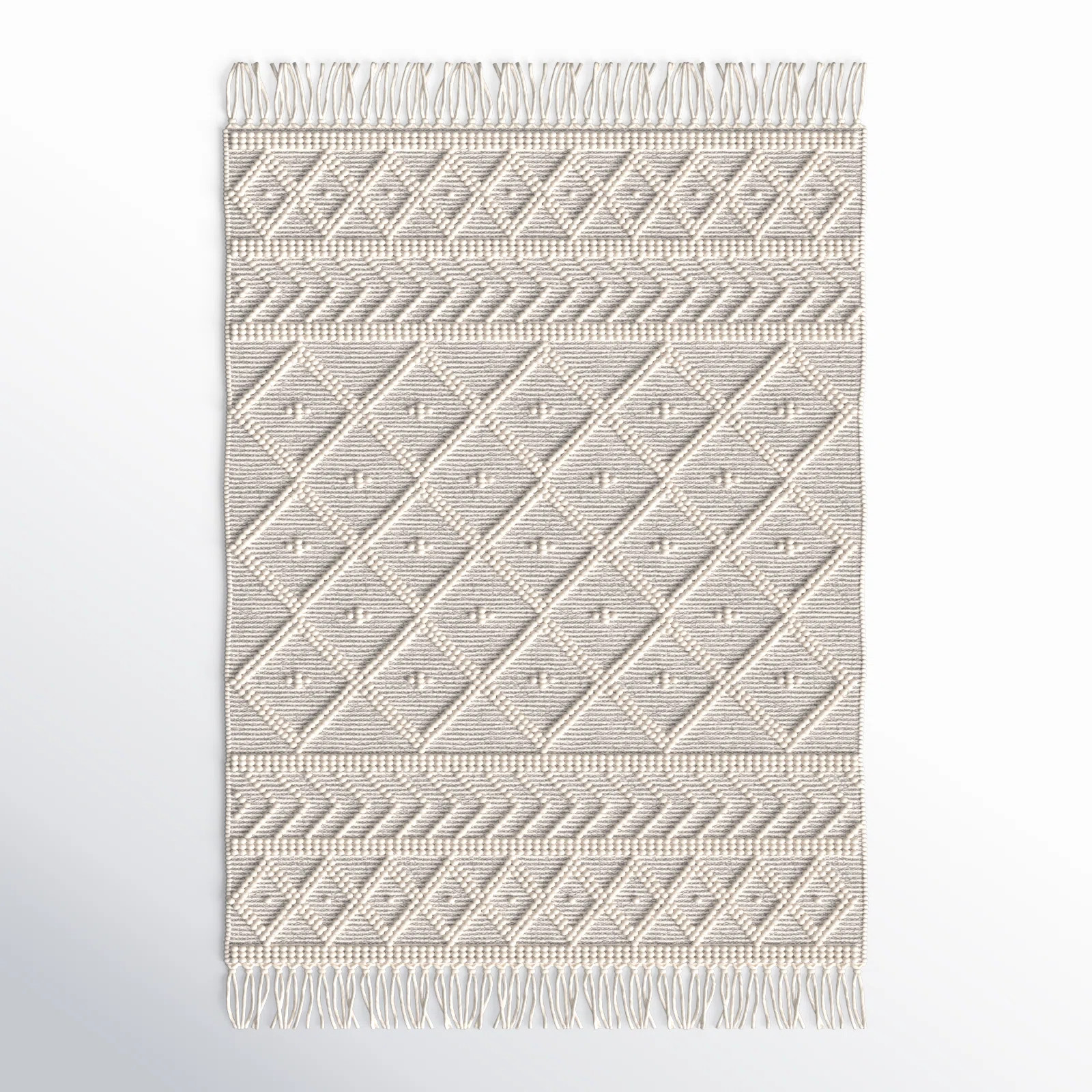 Joss & Main Loria Geometric Handmade Hand Woven Wool Ivory/Charcoal Area Rug & Reviews | Wayfair | Wayfair North America