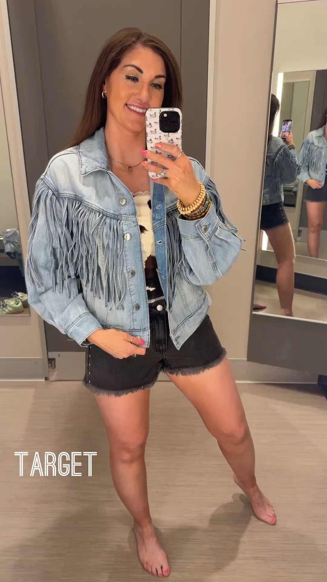 Target’s new fringe Jean jacket and shorts are going viral. Hurry before they are gone!!!