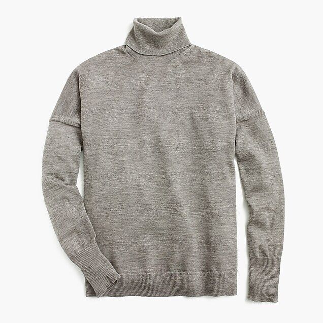 Merino turtleneck sweater with side slits | J.Crew US