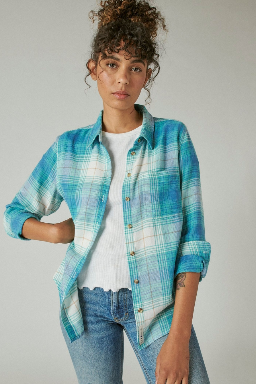 THE PLAID BOYFRIEND FLANNEL BUTTON-DOWN SHIRT | Lucky Brand
