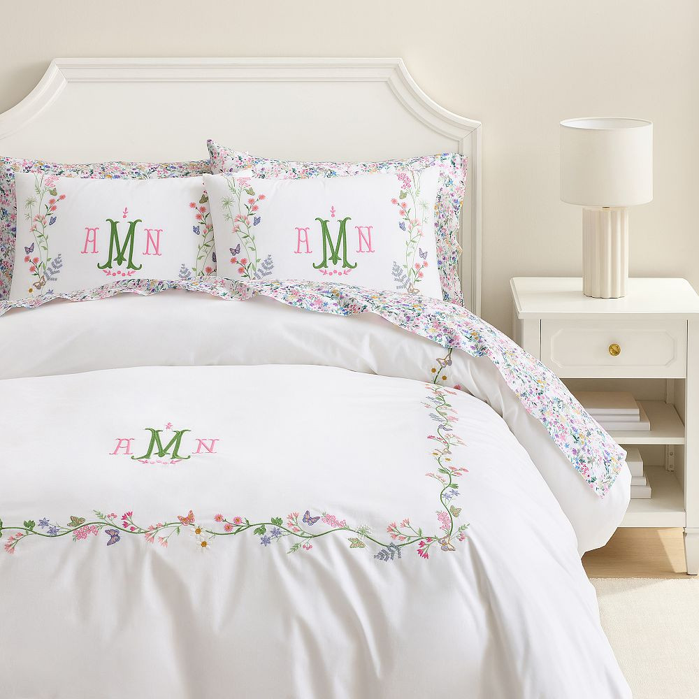 AERIN Floral Vine Border Duvet Cover | Pottery Barn Teen