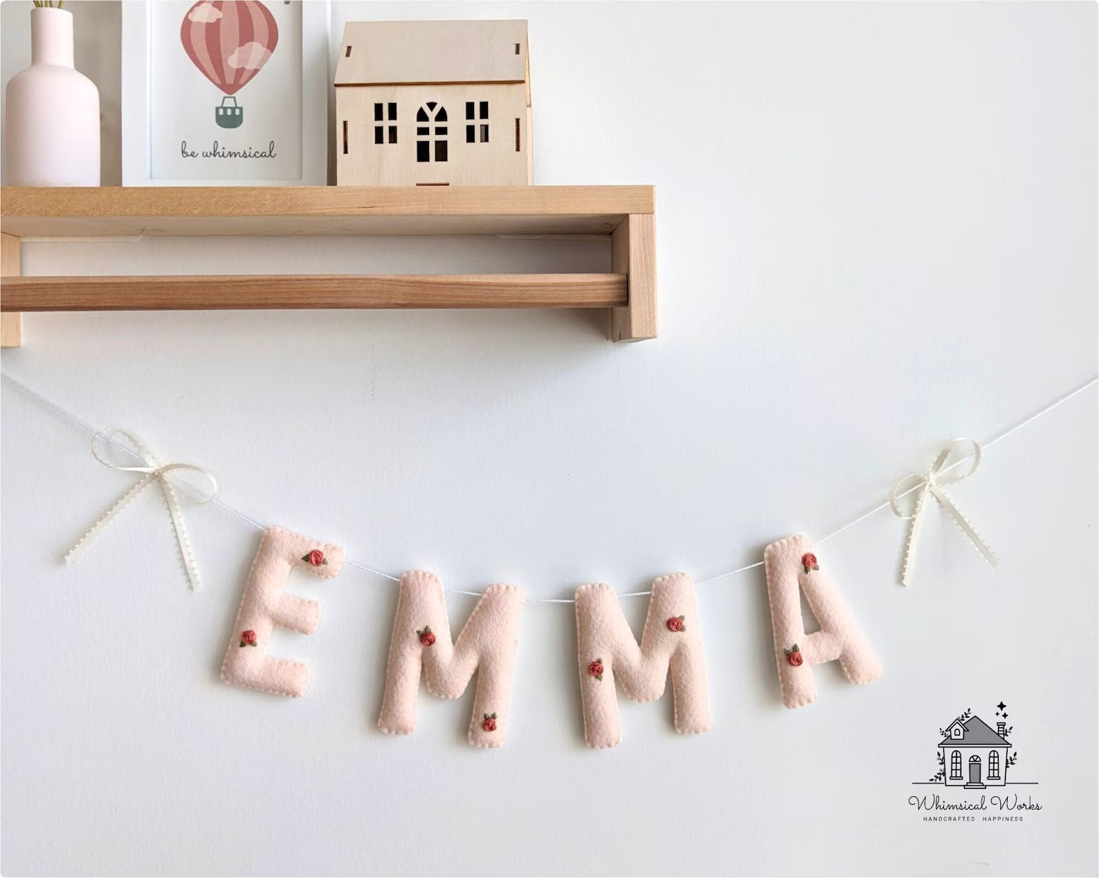 Custom Name Felt Banner, Flower Name Banner, Felt Letters, Felt Name Garland, Nursery Decor, Girl... | Etsy (US)