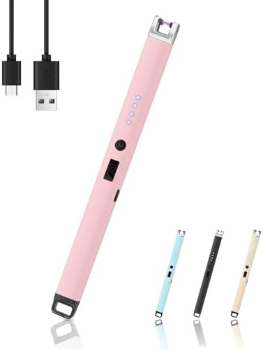 Candle Lighter, Flameless Windproof Electric Lighter with Safety Lock & LED Power Display, Arc Ty... | Amazon (US)