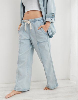 Aerie Me-Day Tie Waist Pant | American Eagle Outfitters (US & CA)