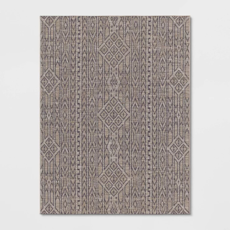 Outlined Geo Pattern Outdoor Rug Neutral - Threshold™ | Target