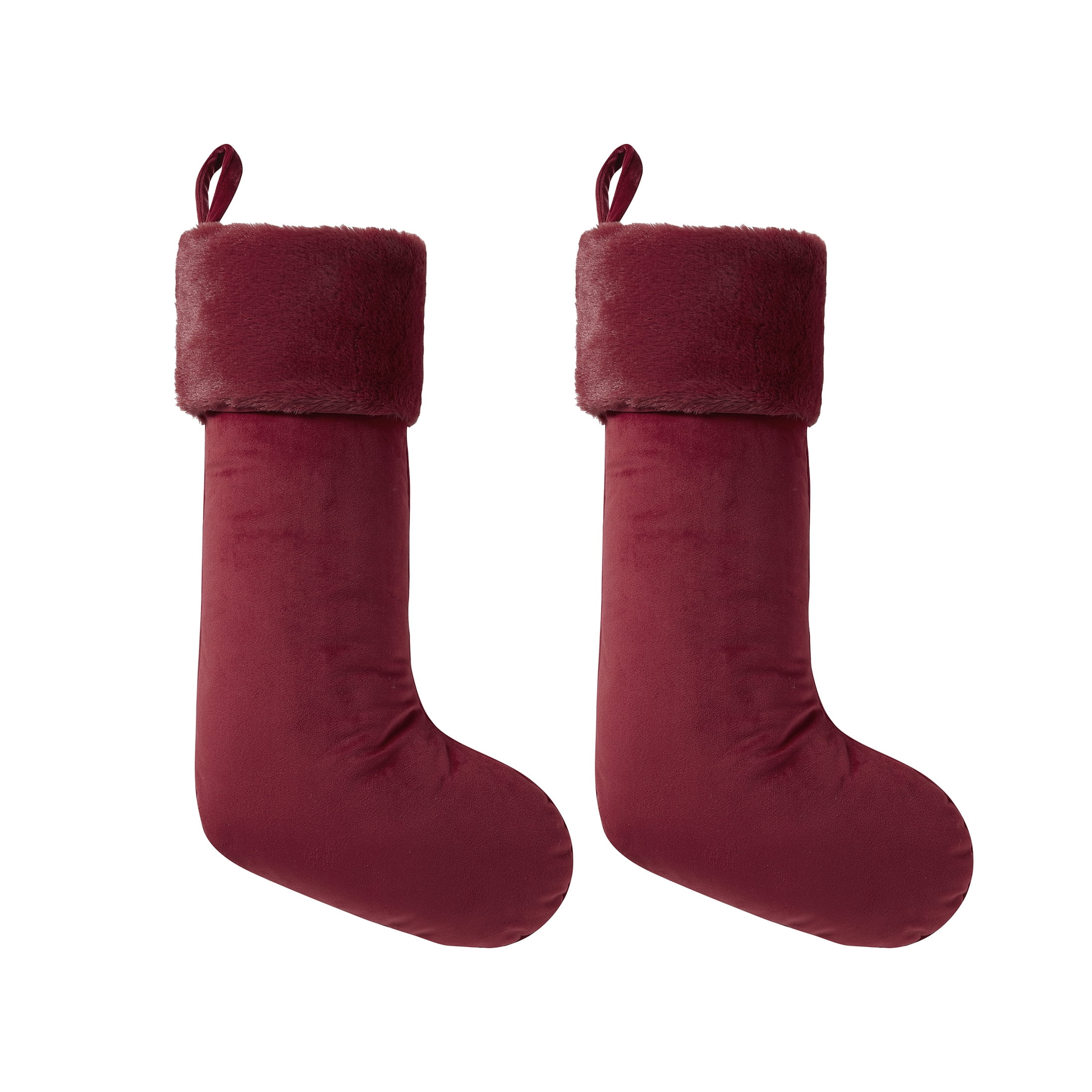 My Texas House Tarralin Red Velvet Christmas Stockings, 20" x 10" (2 Count) | Walmart (US)