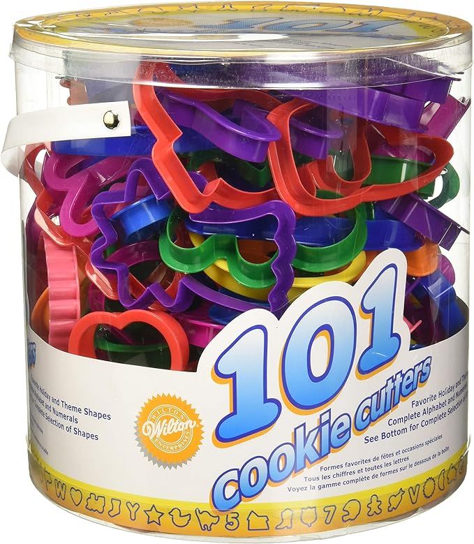 Wilton Cookie Cutters Set, 101-Piece — Alphabet, Numbers and Holiday Cookie Cutters | Amazon (US)