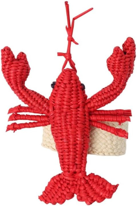 Lobster Napkin Rings, Set of 2, Handmade Raffia Jute Napkin Rings,anillos para servilletas, Anima... | Amazon (US)