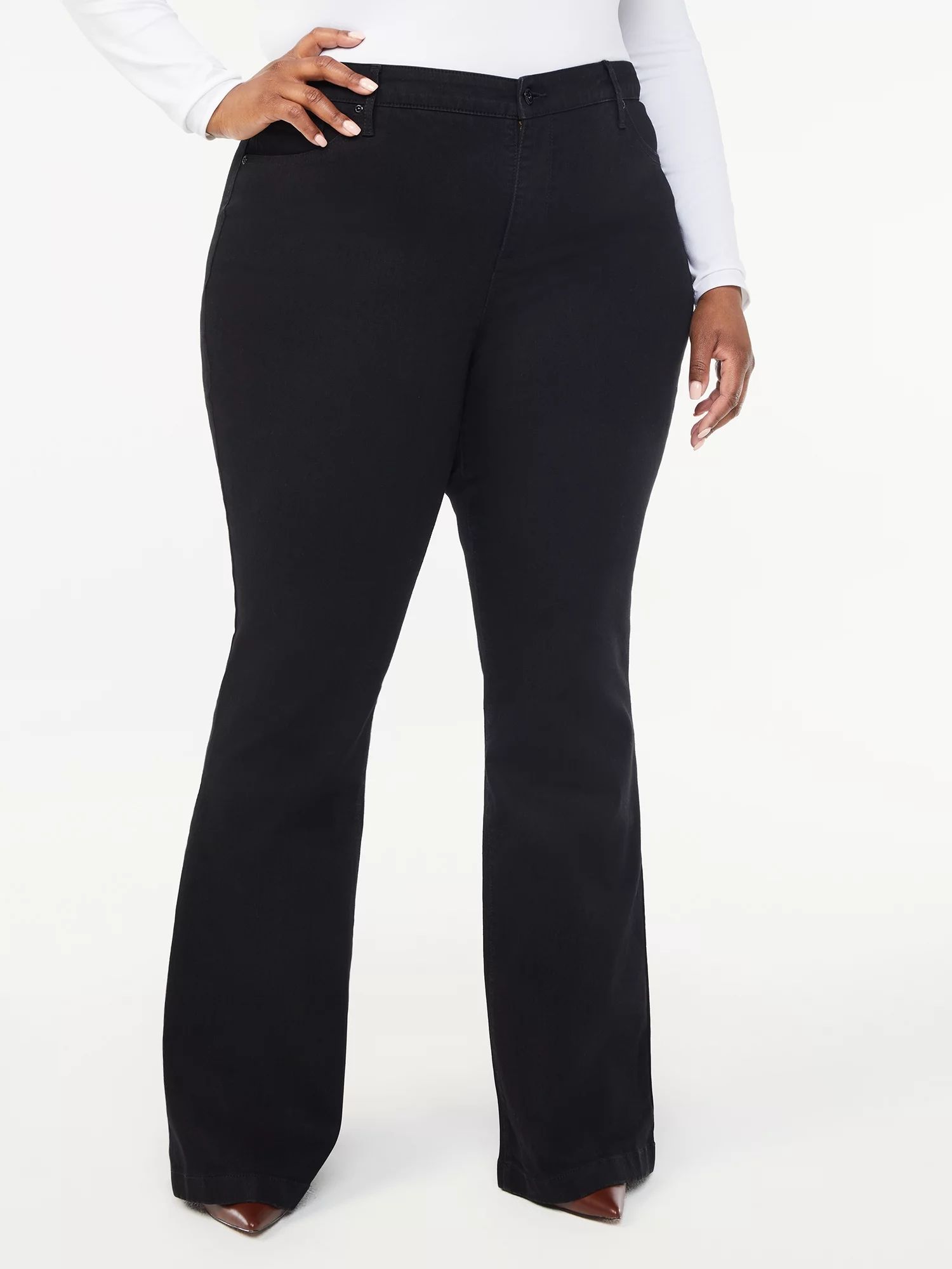 Sofia Jeans by Sofia Vergara Women's Plus Size High Rise Zip Fly Flare Jeans | Walmart (US)