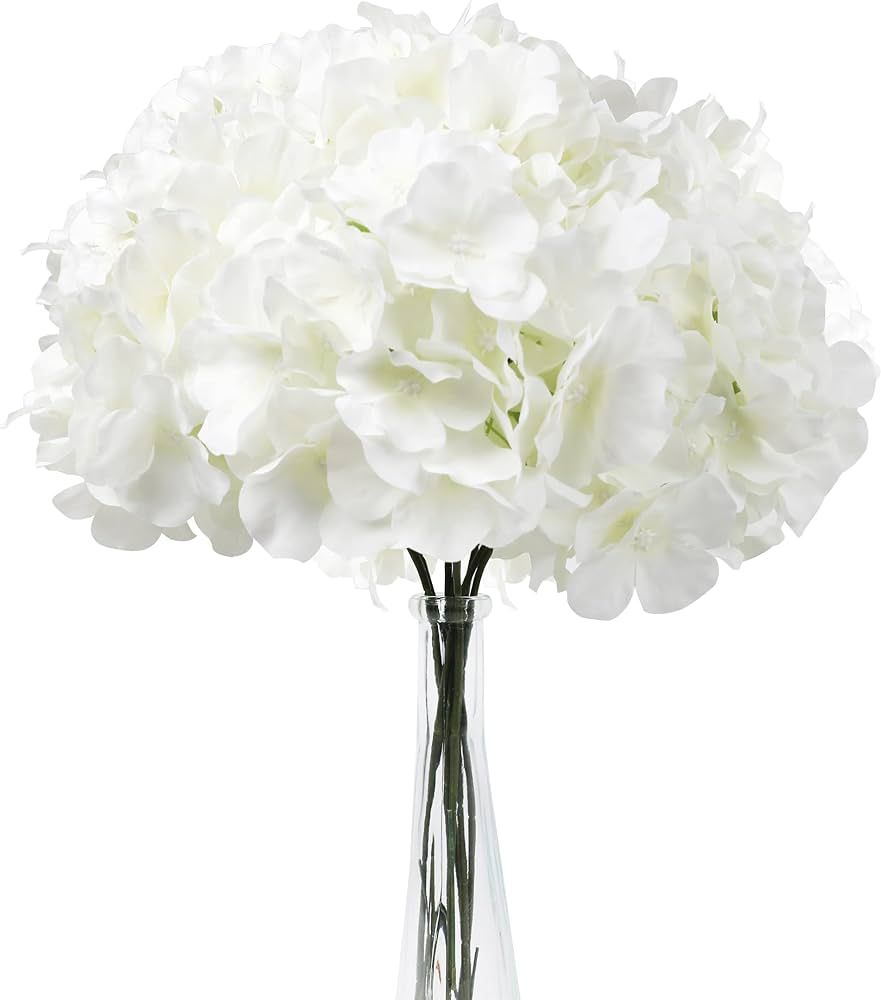 Alishomtll 5 Pcs Hydrangea Artificial Flowers with Detachable Stems Full Silk Hydrangeas Heads fo... | Amazon (US)