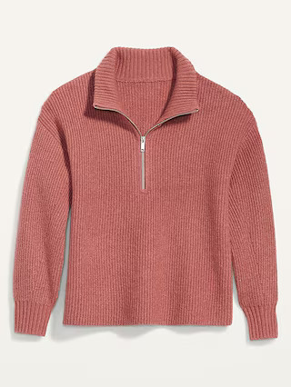 Rib-Knit Quarter-Zip Sweater for Women | Old Navy (US)
