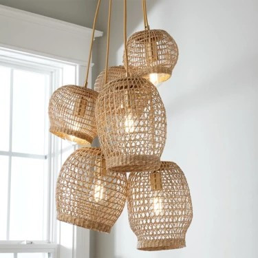 Open Weave Rattan Chandelier | Shades of Light