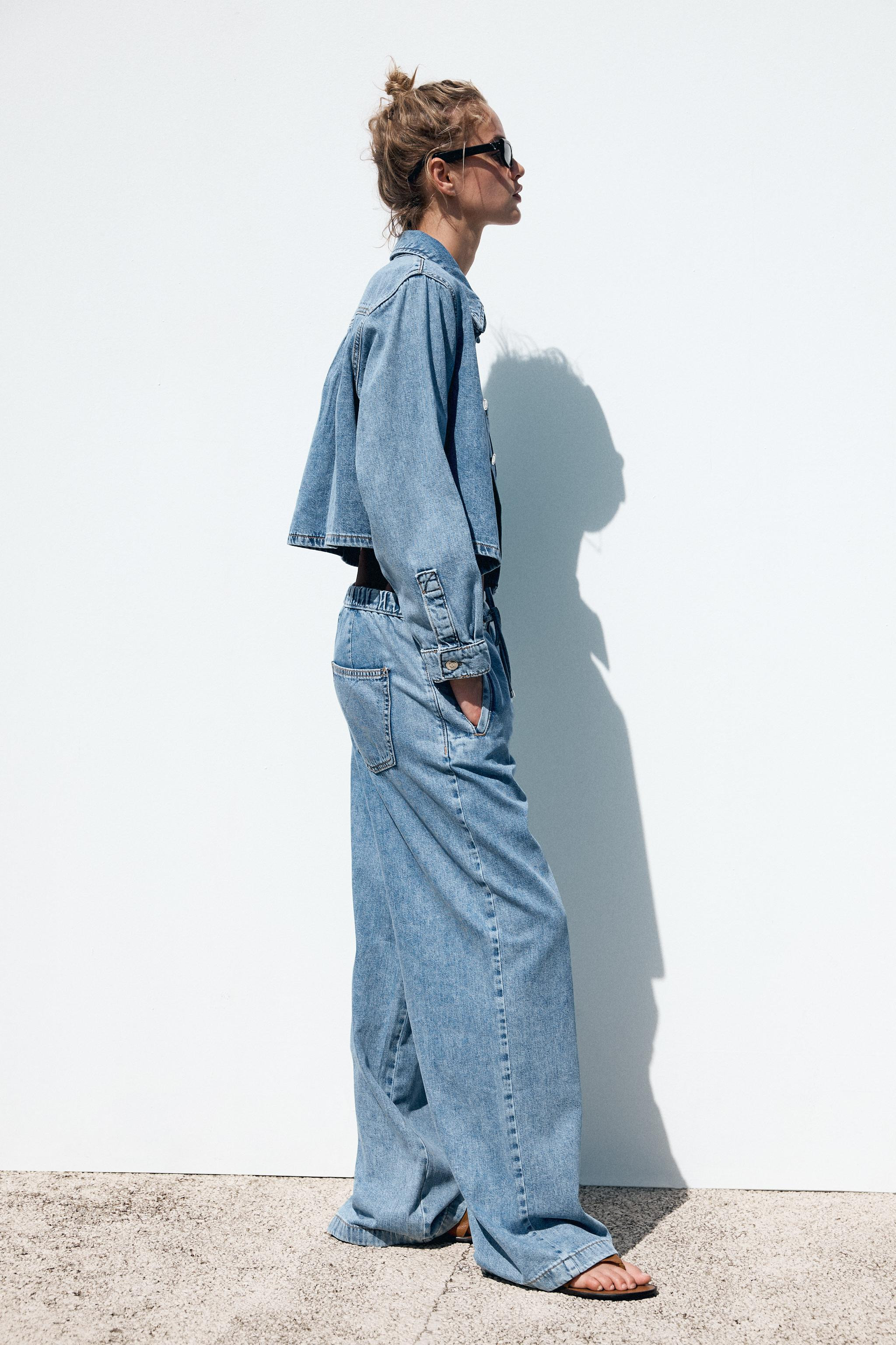 Z1975 MID-RISE WIDE LEG JOGGER JEANS | Zara US