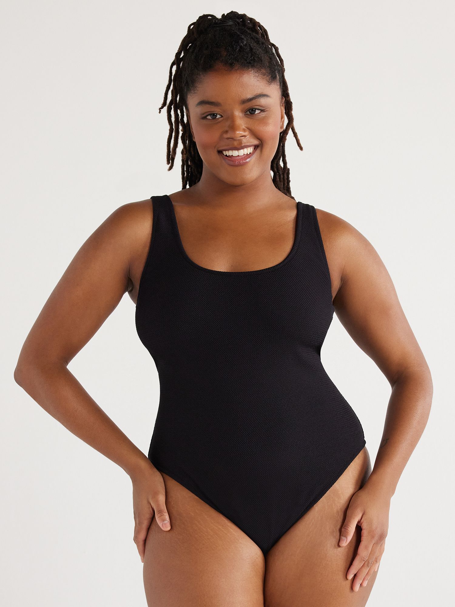 Love & Sports Women's Scrunchy Scooped Back Tank One-Piece Swimsuit, Pink, Sizes XS-XXL | Walmart (US)