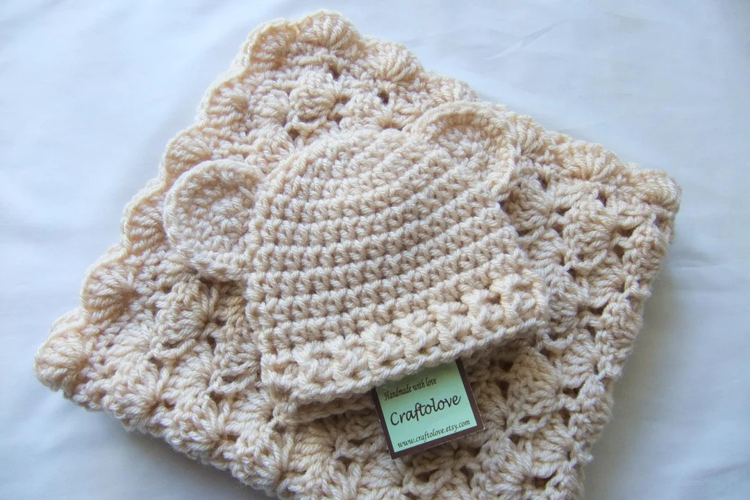 Baby Boy Shower Gift and Baby Girl Shower Gift - Crochet Baby Blanket - Natural Beige Teddy Bear ... | Etsy (US)