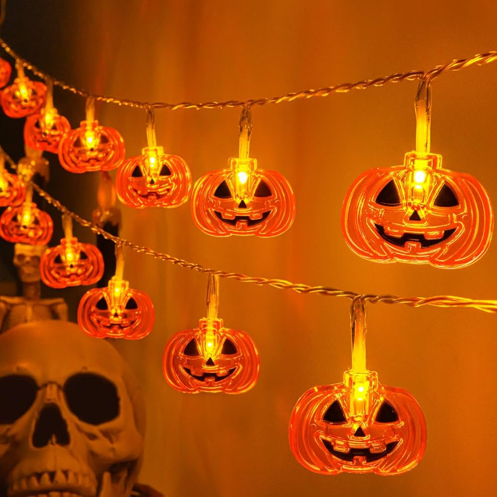 Halloween Lights Pumkin Lights 10FT 20LED with Timer 8 Modes Battery Operated Indoor Outdoor for ... | Amazon (US)