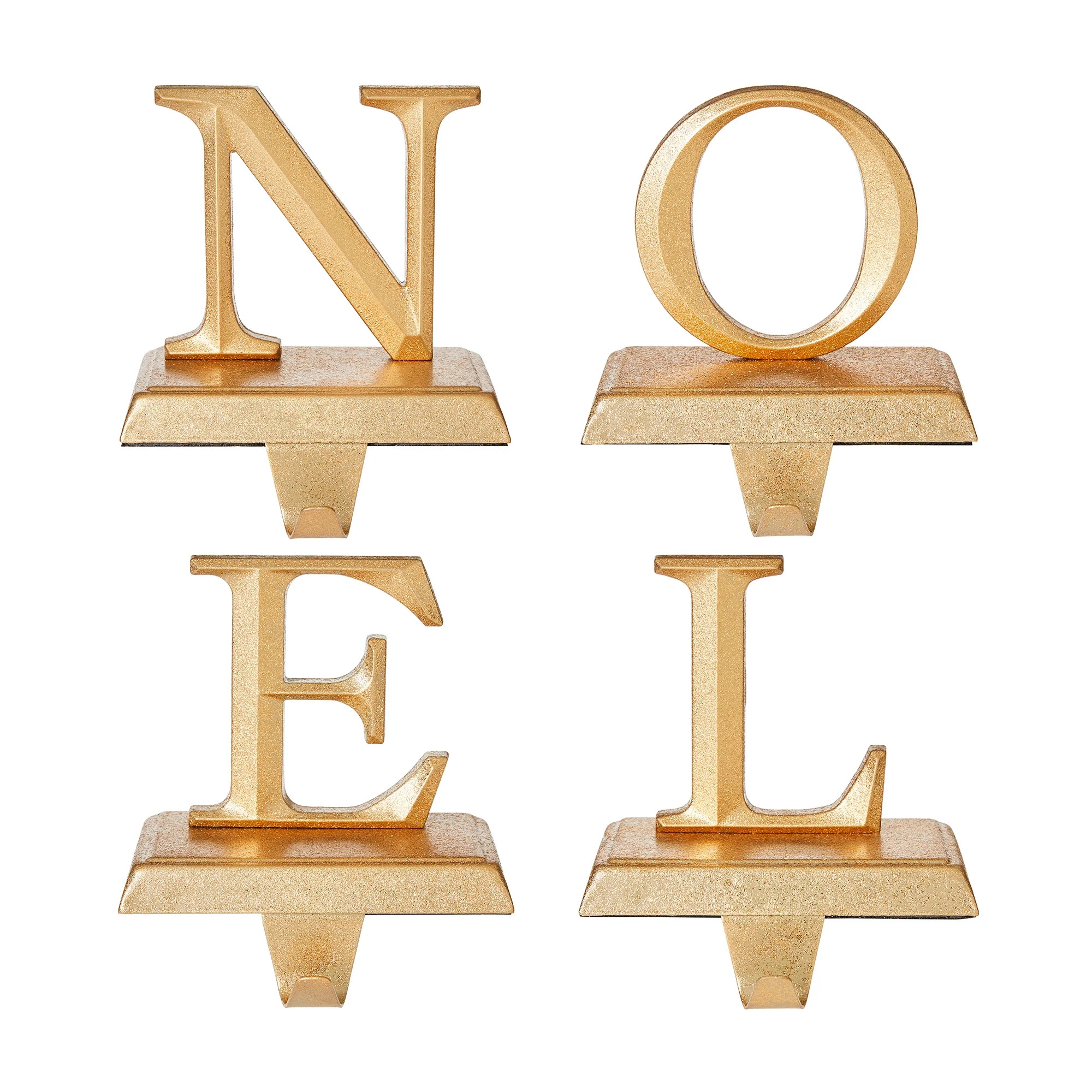 Fraiche Noel Stocking Holders 4-Piece Set, Fraiche EX 5 in Gold Noel Stocking Holde | Walmart (CA)