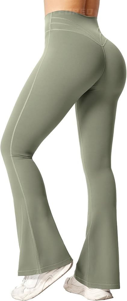 YEOREO Flare Leggings for Women Lynnie Bell Bottom Yoga Pants High Waisted Tummy Control Bootcut ... | Amazon (US)