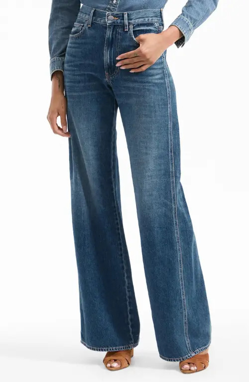 Veronica Beard Kasey Wide Leg Jeans in City Stroll at Nordstrom, Size 27 | Nordstrom