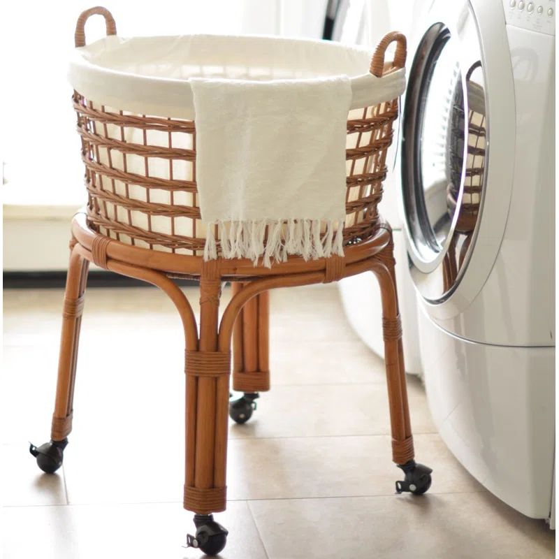Rolling Wicker Laundry Basket | Wayfair North America