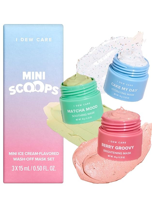 I DEW CARE Korean Wash Off Face Mask Gift Set - Mini Scoops | With Hyaluronic Acid, Self Skin Car... | Amazon (US)