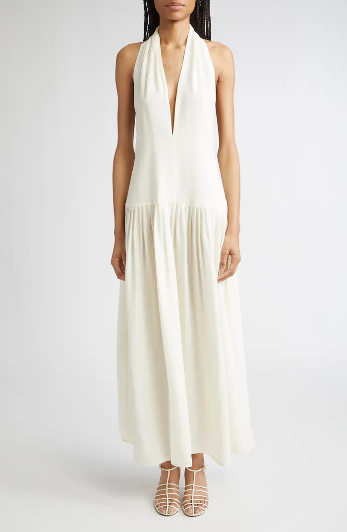 Proenza Schouler Tala Drop Waist Halter Georgette Maxi Dress | Nordstrom | Nordstrom