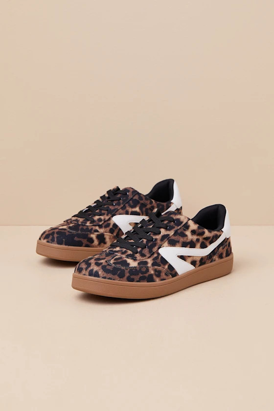 Voyage Leopard Color Block Lace-Up Sneakers | Lulus