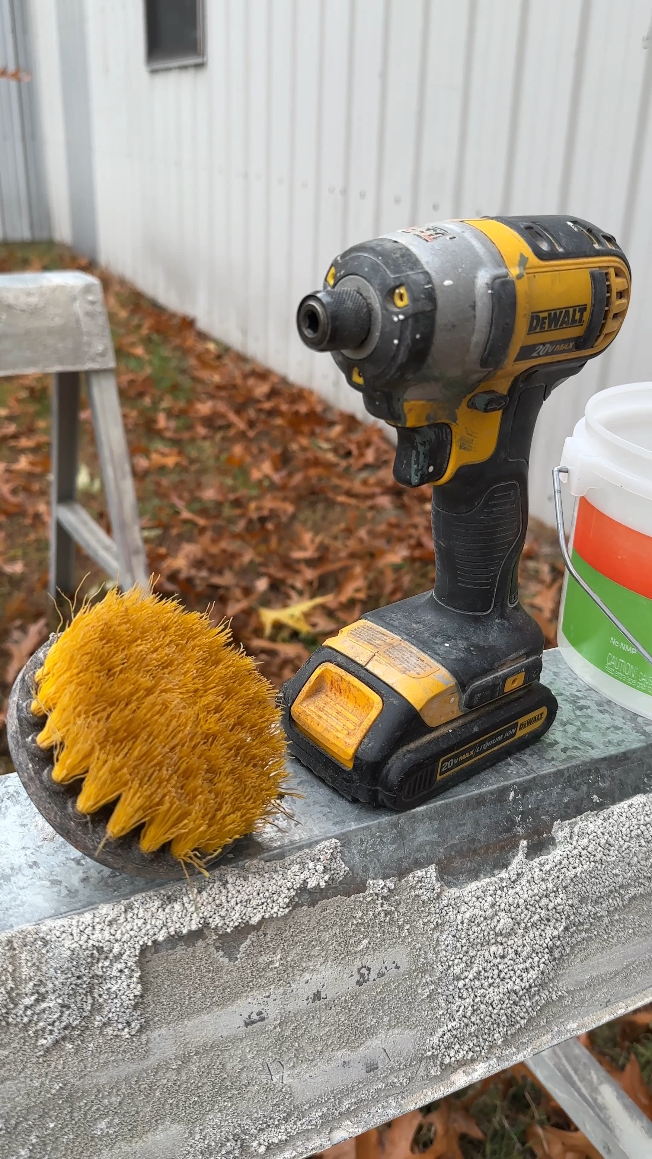 I use these drill brush attachments at work all the time. 
They work great for polishing brass like in this video, but we also use them for cleaning greasy cabinets before painting. 
They have many uses at home too - tile floors, showers, concrete…on and on. 
They’re 20% off right now! 
Note: drill is not included. 

#LTKVideo #LTKsalealert