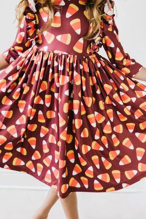 Candy Corn Ruffle Twirl Dress | Mila and Rose