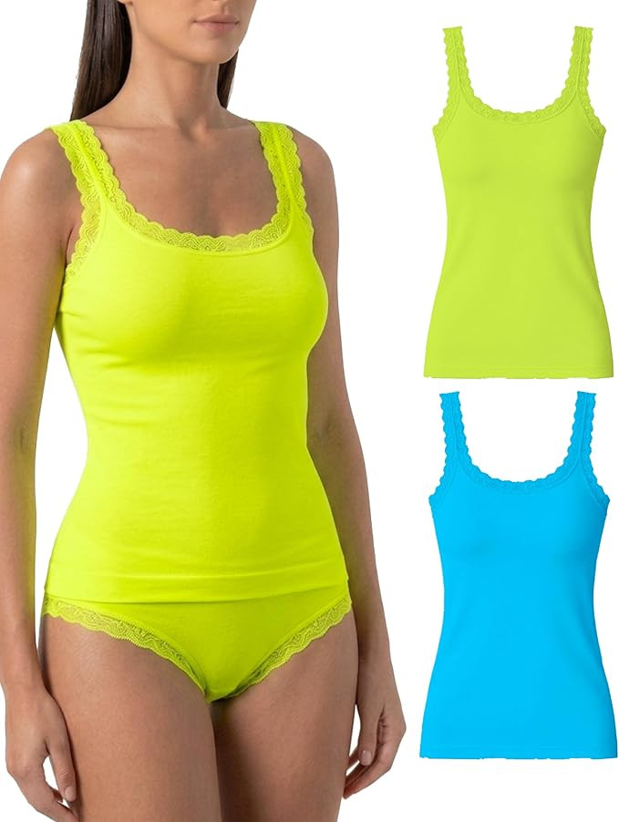 Risalti Women's Tank Top with Microfibre Inner 3 Pieces - Women's Elegant Sleeveless T-Shirt, Top... | Amazon (ES)