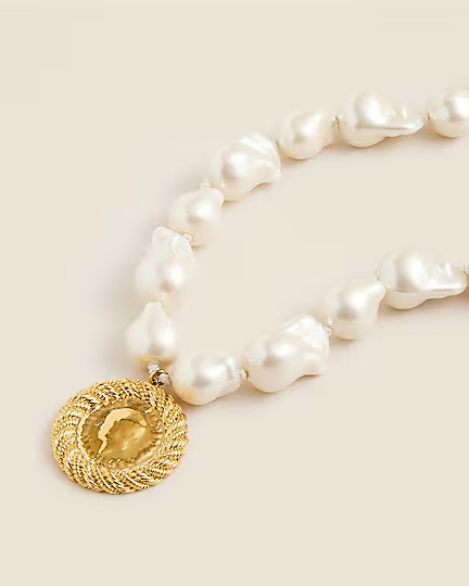 Baroque pearl coin necklace | J. Crew US