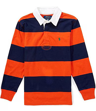 Polo Ralph Lauren Little Boys Long-Sleeve Iconic Striped Rugby Shirt - 6 | Dillard's