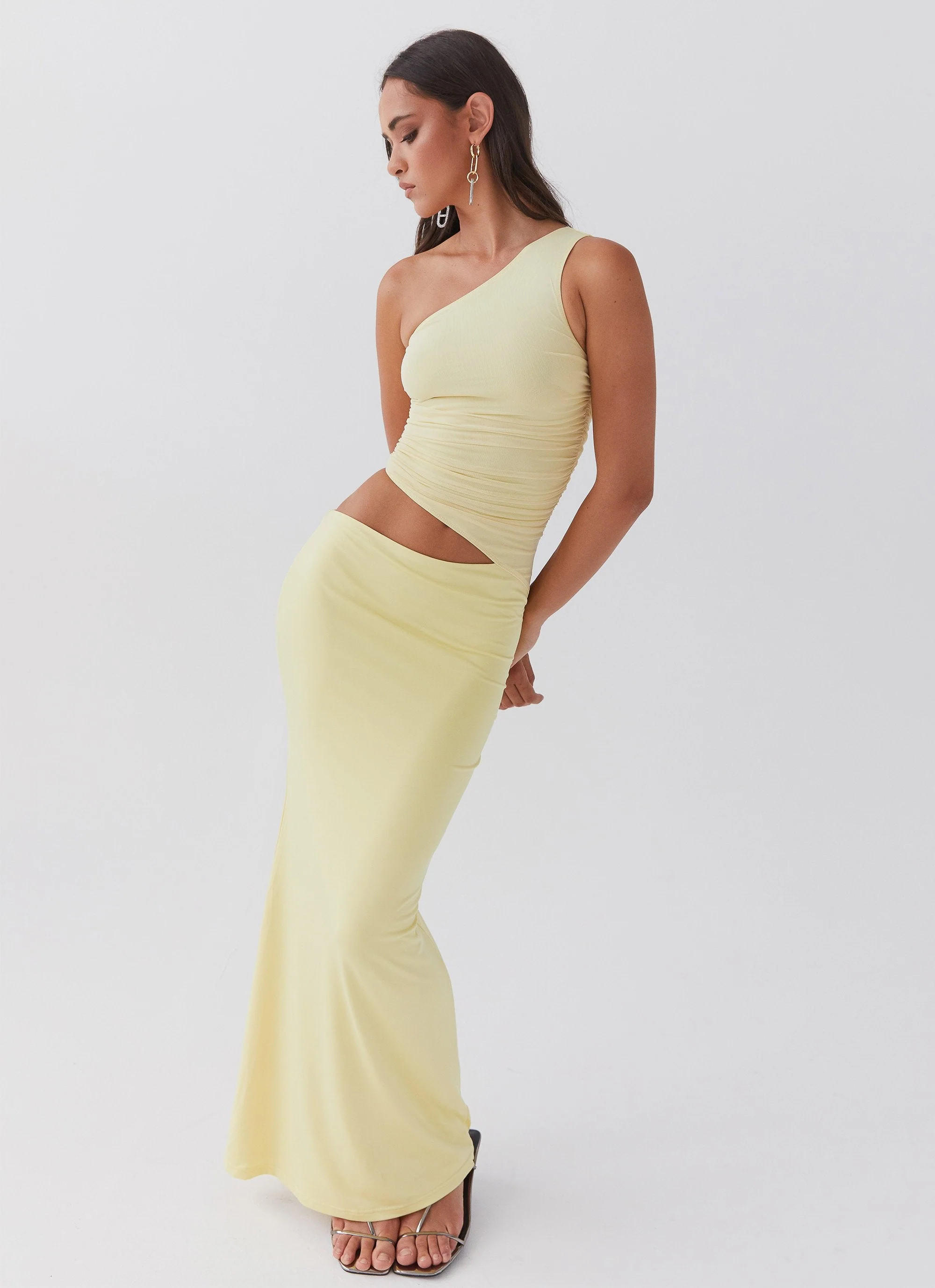 Seranella One Shoulder Maxi Dress - Lemon | Peppermayo (Global)